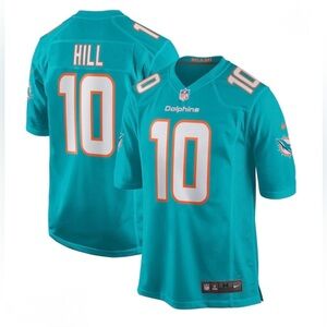 NFL Boys Youth Miami Dolphins Tyreek Hill Nike Aqua Game Jersey sz Large L 14 16